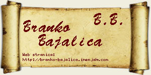 Branko Bajalica vizit kartica